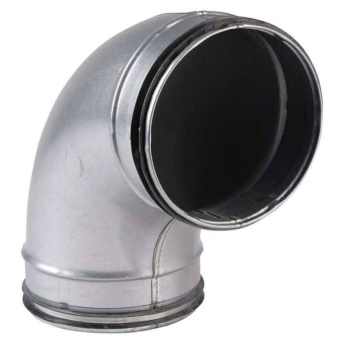 Air-Circle Wickelfalzrohr-Bogen - Durchmesser: 150 mm, Winkel: 90 °, Stahl - 90-Grad-Rohrbogen aus verzinktem Stahl für Lüftungs- und Klimaanlagen, robust und langlebig.
