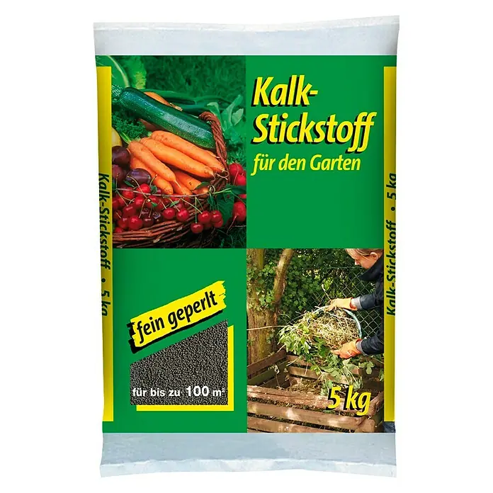 Kalkstickstoff - 5 kg, Max. Anwendungsfläche: 100 m² - Eine Tüte Kalkstickstoff-Gartendünger, ideal für einen gesunden und ertragreichen Garten. Inhalt: 5 kg, fein geperlt, für bis zu 100 m².