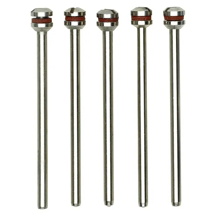 Proxxon Spanndorn No 28815 - 5 -tlg. - Fünf polierte Metallstifte mit roten Dichtungen. Präzise gefertigte Stifte für industrielle Anwendungen, robust und langlebig.