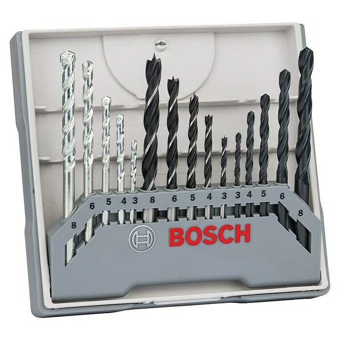 Bosch Bohrer-Set (15-tlg., Holz/Metall/Stein)