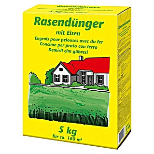 Rasendünger mit Eisen (5 kg, Max. Anwendungsfläche: 160 m², Organisch-mineralische Basis)