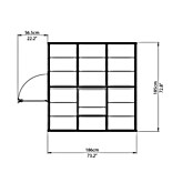 Palram – Canopia Invernadero Harmony (Medidas ext. (An x Pr): 185 x 186 cm, Plateado, Área: 3,5 m²) | BAUHAUS