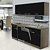 Respekta Cocina (195 cm, Con placa de dos fuegos, Negro)