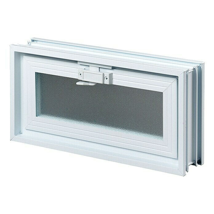 Fuchs Design Glasbaustein-Lüftungsfenster mit Fliegengitter (Passend für: 2 Glasbausteine 19 x 19 cm, Kunststoffdoppelverglasung)