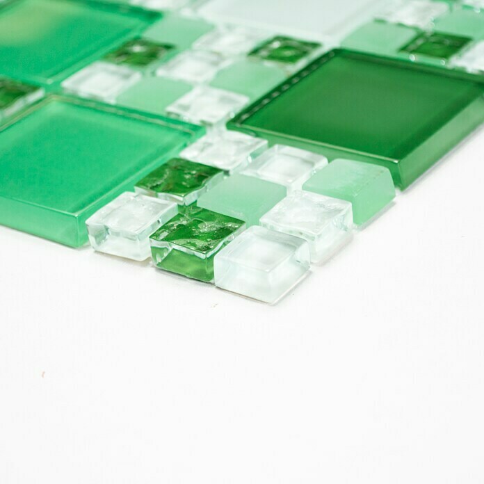 Mosaikfliese Crystal Mix XCM 8570 (30 x 30 cm, Grün, Glänzend)