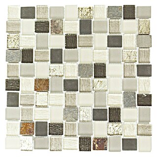 Mozaïektegel Crystal Mix XCM R09 (27,3 x 27,3 cm, Bruin/Grijs, Mat)