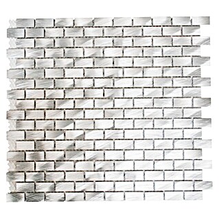 Mozaïektegel Brick XAM A411 (30,6 x 32,4 cm, Zilver, Mat)