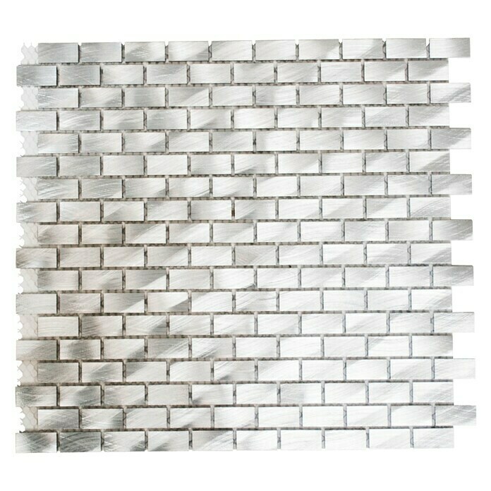 Mozaïektegel Brick XAM A411 (30,6 x 32,4 cm, Zilver, Mat)