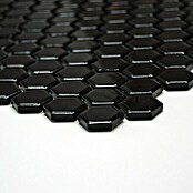 Mozaïektegel Zeshoek Uni HX 060 (26 x 30 cm, Zwart, Glanzend)