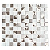 Mosaikfliese Quadrat Crystal Mix XAM A441 (32,7 x 30,2 cm, Weiß, Glänzend)