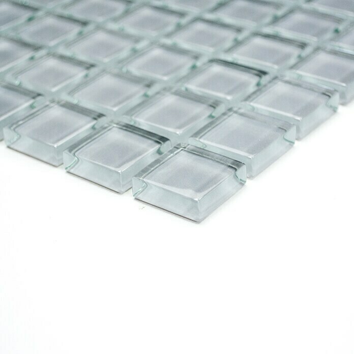 Mosaikfliese Quadrat Crystal Uni XCM 8021 (32,7 x 30,2 cm, Hellgrau, Glänzend)