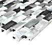 Mosaikfliese Brick 3D Mix XAM A132 (30,1 x 30,4 cm, Silber/Schwarz, Matt)
