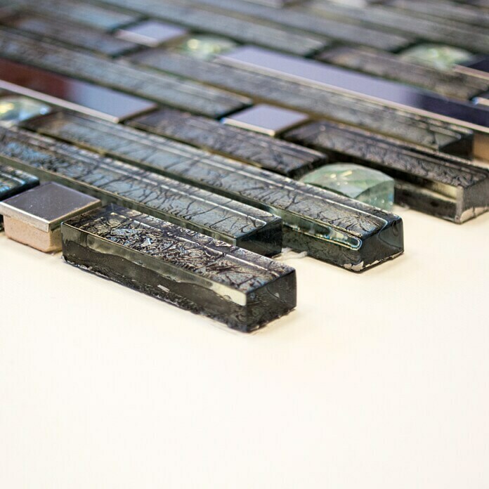 Mosaikfliese Crystal Mix XCM GV908 (29,8 x 33,8 cm, Silber, Glänzend)