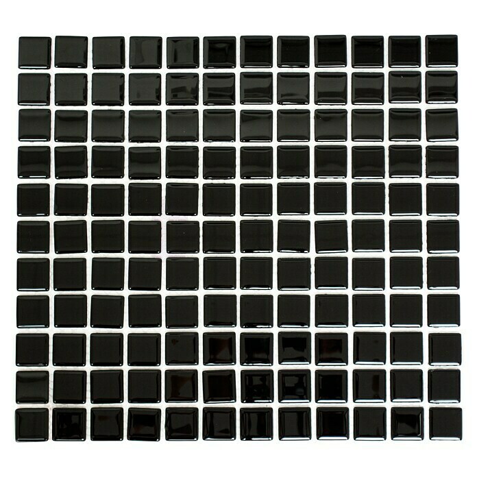 Mosaikfliese Quadrat Crystal Uni CM 4050 (32,7 x 30,2 cm, Schwarz, Glänzend)