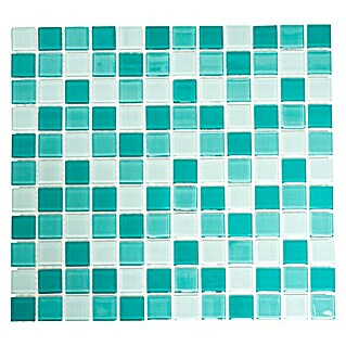 Mosaikfliese Quadrat Crystal Mix CM 4114 (32,7 x 30,2 cm, Grün, Glänzend)