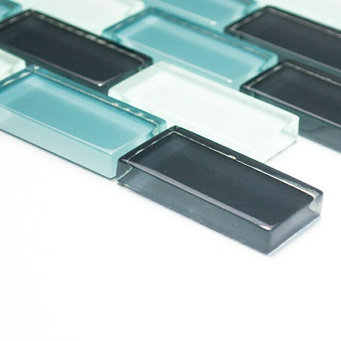 Mosaikfliese Brick Crystal Mix XCM B825 (32,2 x 31 cm, Grau, Glänzend)