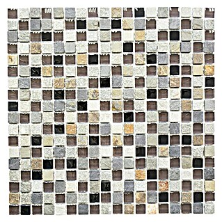 Mosaikfliese Quadrat Crystal Mix XCM M980 (30,5 x 32,2 cm, Grau, Glänzend)