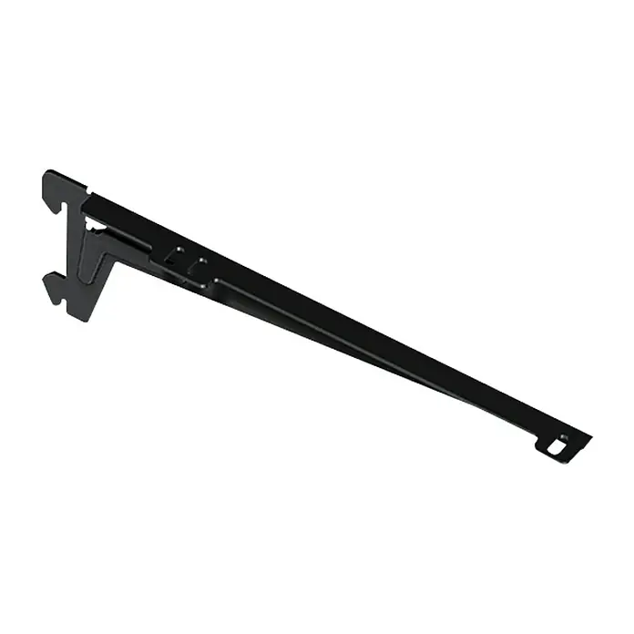 Element System Soporte para estantes - Largo: 38 cm, Acero, Negro, 2 ud. - Soporte de estante de metal negro con un mecanismo de enganche único, diseñado para un montaje en pared seguro y fiable.