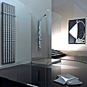 Designheizkörper Broken Mirror 3 (47 x 180 cm, Mit 1 Handtuchhalter (15 mm), 1.118 W bei 75/65/20 °C, Weiß/Moonstone-Grau)