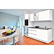 Respekta Premium Küchenzeile GLRP270HWWM (Breite: 270 cm, Mit Elektrogeräten, Weiß matt)