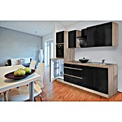 Respekta Premium Küchenzeile GLRP270HESS (Breite: 270 cm, Mit Elektrogeräten, Schwarz Hochglanz)