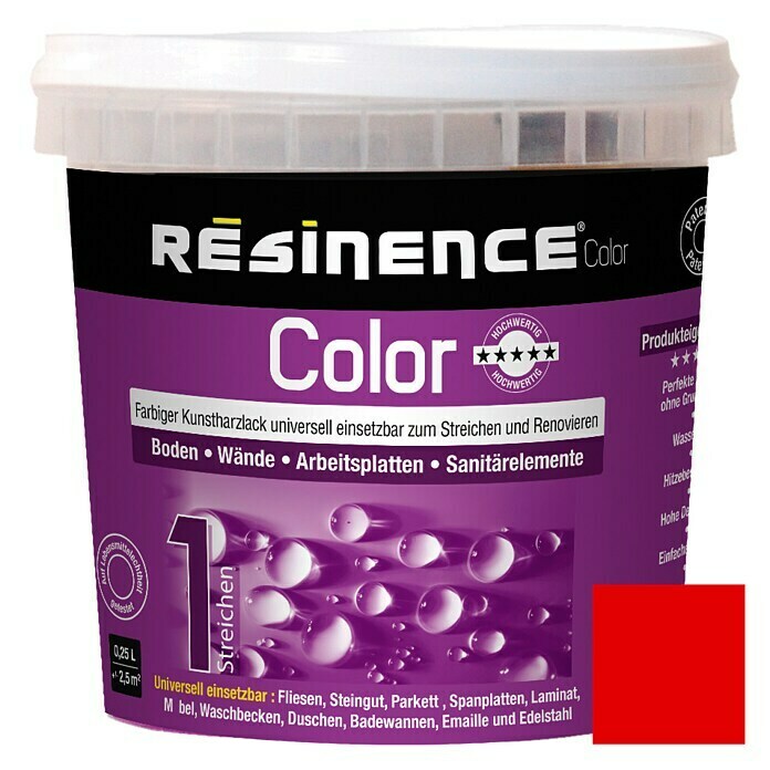 Résinence Color Farbiger Kunstharzlack (Rot, 250 ml)