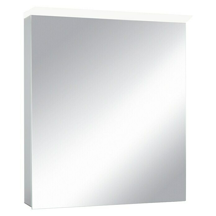Led-spiegelkast Aluminio Light (b x h: 60 x 70 cm, Met verlichting, Aluminium)