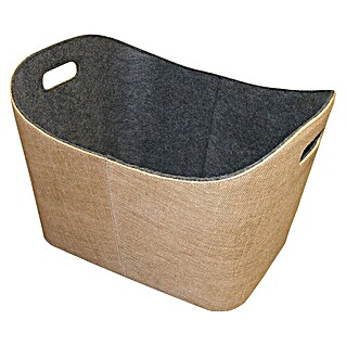 Lienbacher Cesto de fieltro (55 x 40 x 35 cm, Beige/Gris)