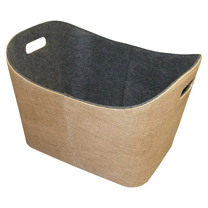 Lienbacher Filzkorb - 55 x 40 x 35 cm, Beige/Grau - Attraktiver rechteckiger Stoffkorb mit Griffen für stilvolle Aufbewahrungslösungen.