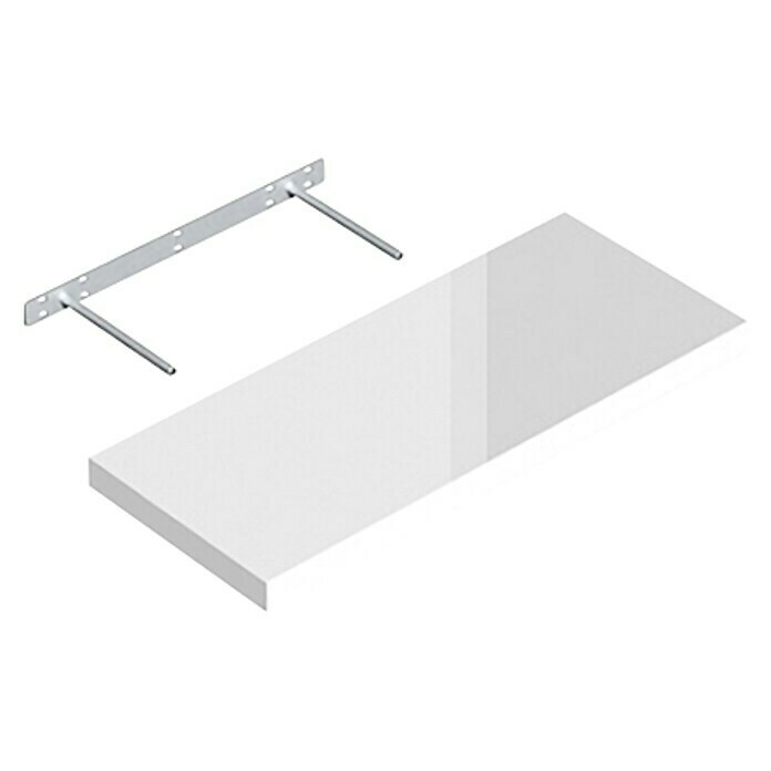 Regalux Wandschap XL4 (24 x 60 x 3,8 cm, Hoogglans wit, Belastbaarheid: 12 kg)