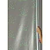 Eco-Dur Duschrollo deluxe (134 x 240 cm, Tropfen, Calypso/Silber)