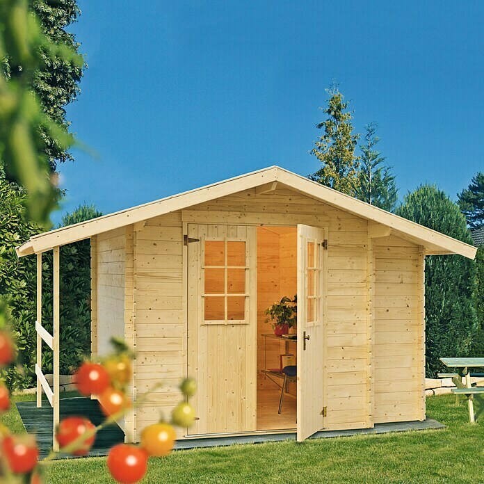 Kiehnholz Vrtna hiška Oslo  (Zunanje dimenzije vključno s strešnim previsom (Š x G): 362 x 263 cm, Les, Rjava) | Lesene vrtne hiše | Vrtne hiše | Vrt in prosti čas | Izdelki | BAUHAUS