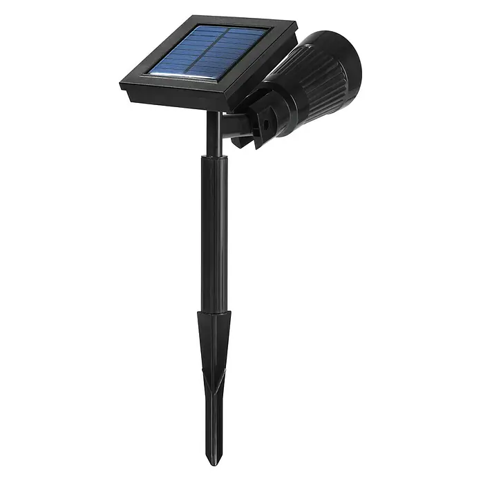 Solar-Laserstrahler Easymaxx - 3,2 V, Li-Ionen - Solar-Gartenstrahler: Schwarze Solarleuchte mit Erdspieß, ideal zur Beleuchtung von Gärten und Außenbereichen, umweltfreundlich und einfach zu installieren.