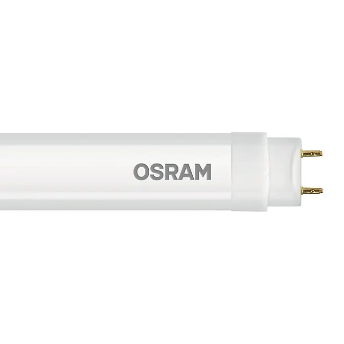 Osram Tubo LED SubstiTUBE PURE ST8P-EM - Largo: 121,2 cm, Blanco frío, 18 W, 1.500 lm, G13 - Primer plano de un tubo LED Osram, que ofrece una solución de iluminación de alta eficiencia energética y duradera para diversas aplicaciones.