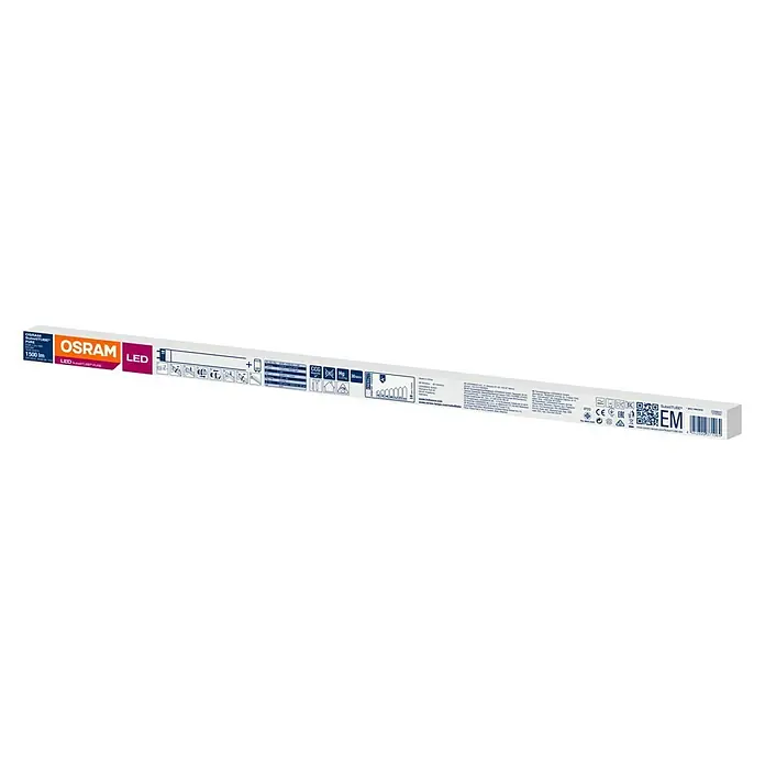 Osram Tubo LED SubstiTUBE PURE ST8P-EM - Largo: 121,2 cm, Blanco frío, 18 W, 1.500 lm, G13 - El embalaje de un tubo LED OSRAM, promocionado por su eficiencia energética y luminosidad de 1500 lúmenes. Ideal para usar en casa o en la oficina.