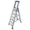 Krause Stabilo Stufenstehleiter Fahrbar (Arbeitshöhe: 3,4 m, Anzahl Tritte: 6 Stufen, Tiefe Stufen: 80 mm, Aluminium, Fahrbar)