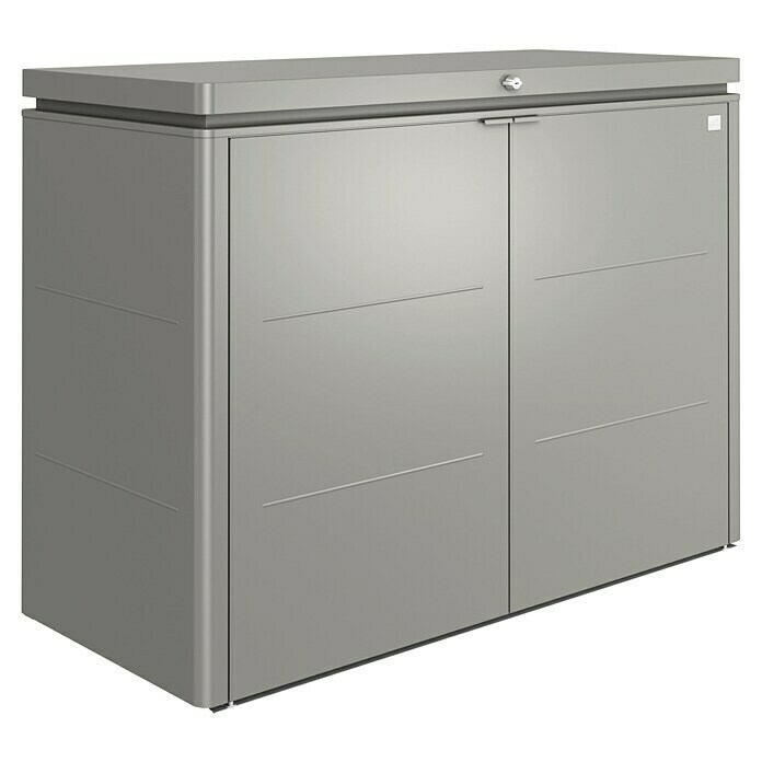 Biohort Garten-Aufbewahrungsbox Highboard 160L x B x H: 160 x 70 x 118 cm, Quarzgrau Metallic, Aluminium Front View