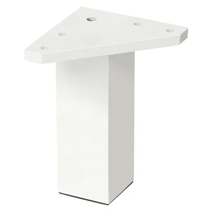 Möbelfuß-Set - L x B x H: 4 x 4 x 10 cm, Traglast: 150 kg, Kunststoff, 4 Stk., Weiß - Weiße Möbelfüße aus Metall, quadratisch mit dreieckiger Montageplatte. Der Metallfuß verleiht Möbeln eine moderne Optik.