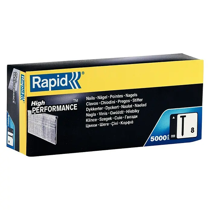 Rapid Nagel Typ 8 - Länge: 30 mm, 5.000 Stk., Verzinkt - Eine Packung Rapid High Performance T Nagel 8 mm, ideal für diverse Befestigungsarbeiten.