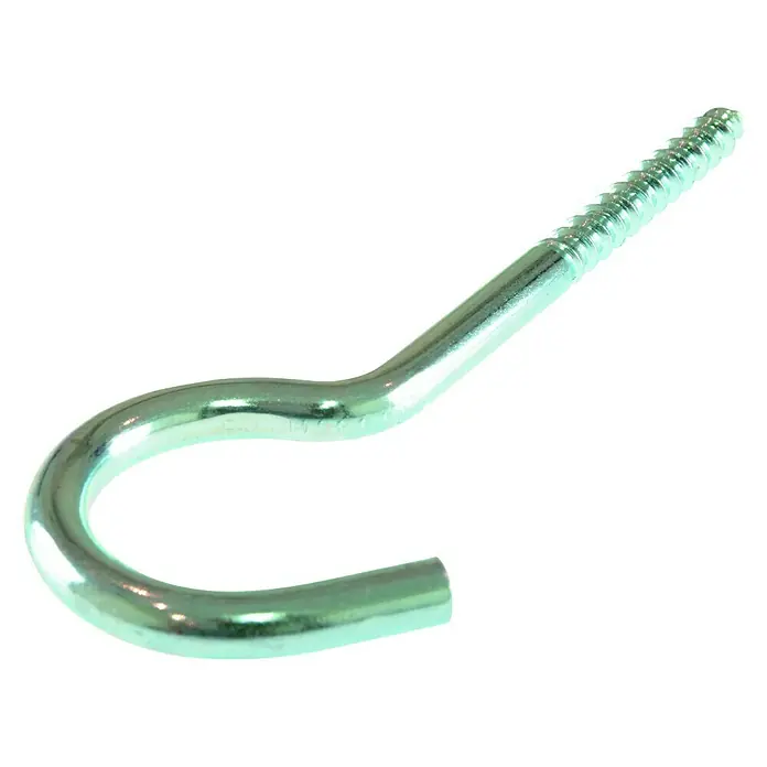 Stabilit Kronleuchterhaken - Ø x L: 6,2 x 140 mm, Stahl, Verzinkt, 2 Stk. - Nahaufnahme eines verzinkten Schraubhaken mit Gewinde, ideal zum Aufhängen von leichten Gegenständen im Innen- und Außenbereich.