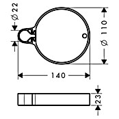 Hansgrohe Posoda za milo Cassetta C  (Premer cevi: 22 mm, Primerno za: Vodila za prho, Krom) | 3744 - Brause Zub. Marke | DAFD - Brausen und Zubehör Marke | DAF - Armaturen Brausen | DA - Badausstattung/Bäderwelt | D - Sanitär | BAUHAUS