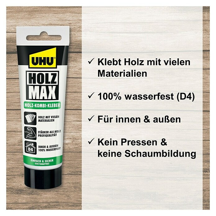 UHU Konstruktionskleber Holz Max Holz-Kombi-Kleber (100 g, Tube) | BAUHAUS