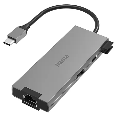 Hama  USB-Reisestecker 2 x USB-A, 1 x USB-C, 1 x HDMI, 1 x LAN