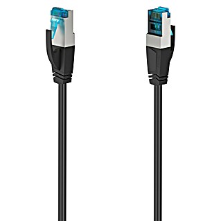 Hama Netzwerk-Kabel (Länge: 15 m, Schwarz, RJ45-Stecker, Bis zu 10 Gbit/s)