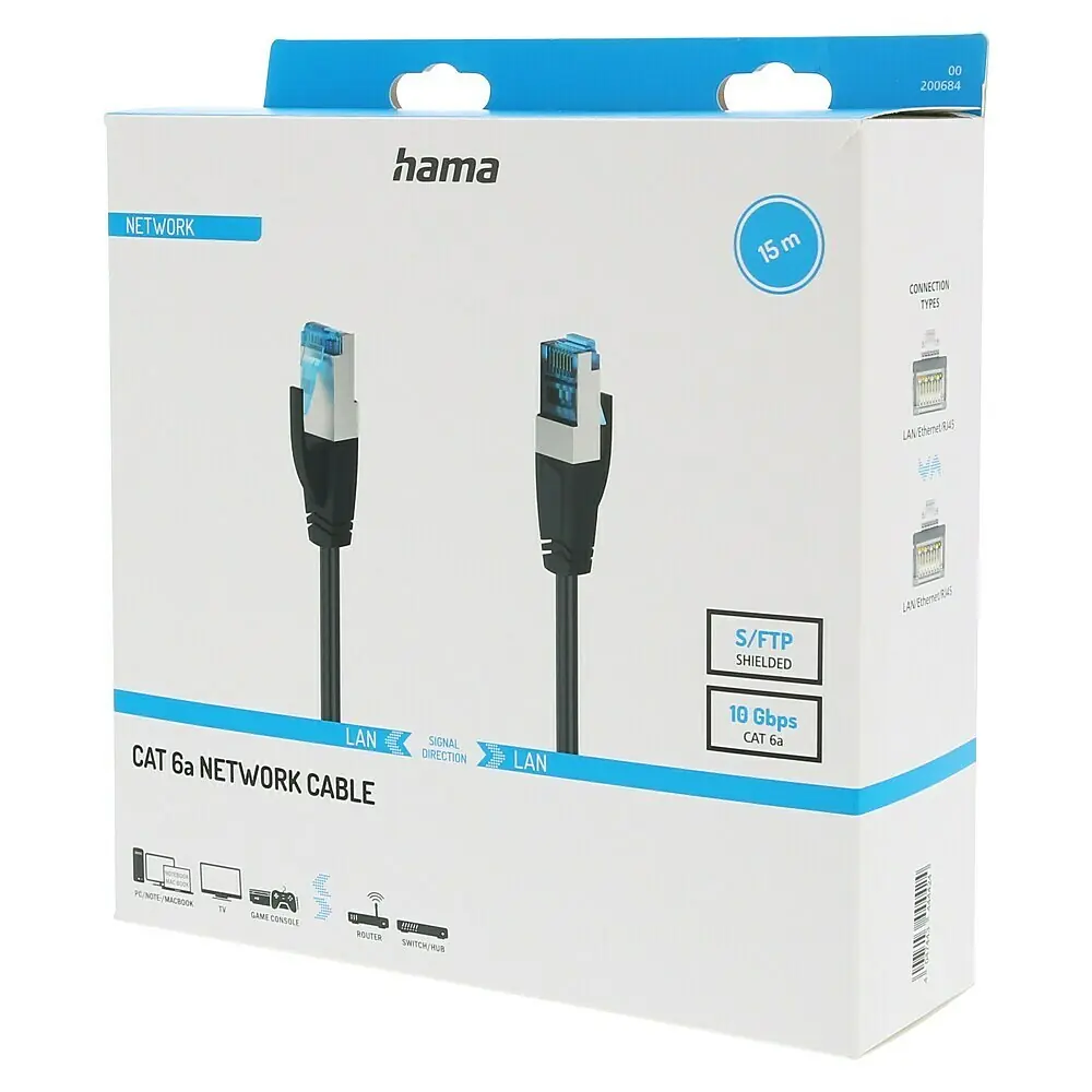 Hama Flexi-Slim CAT-6a netwerkkabel 10 Gbit/s U/UTP 3m