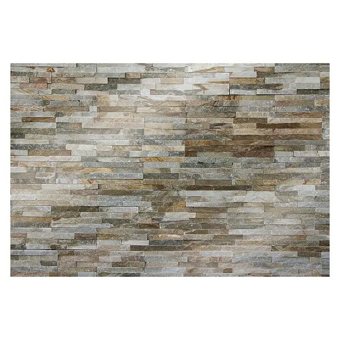 CUCINE Küchenrückwand - Rocky Wall, 60 x 40 cm, Stärke: 6 mm, Einscheibensicherheitsglas (ESG) - Wandverkleidung aus Naturstein, beige, braun und grau. Perfekt für Innen- und Außenbereiche, um einen rustikalen und eleganten Look zu erzeugen.