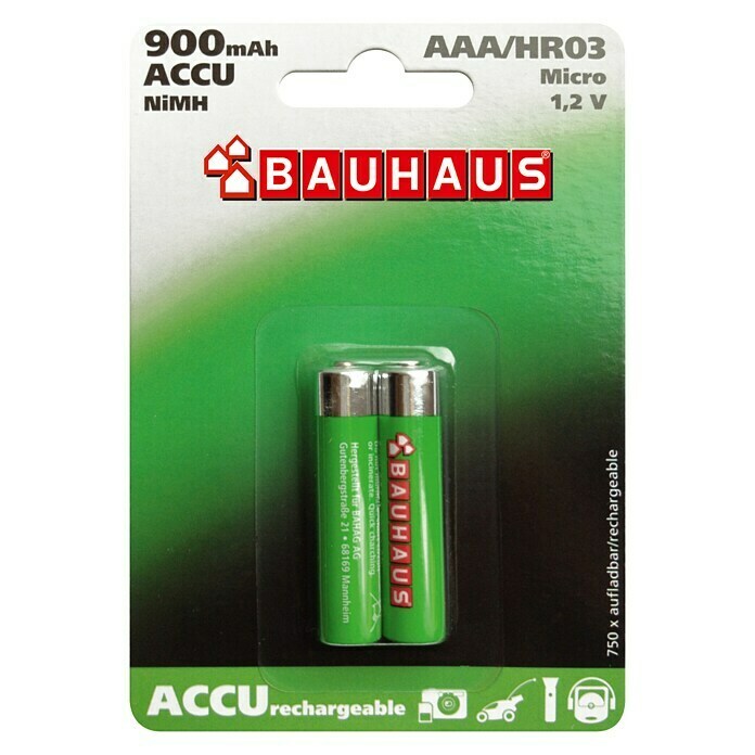BAUHAUS Pilas recargables AAA (Micro AAA, Níquel - hidruro metálico, 1,2 V)