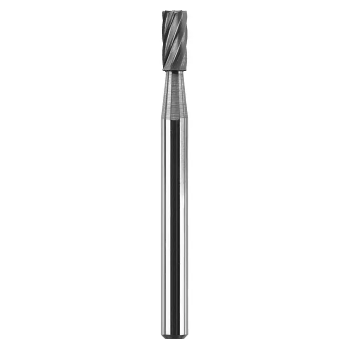 Ryobi Fräsmesser RAR106 rechtecklig-gerillt - Passend für: Rotationswerkzeuge mit 3,2 mm (1/8") Spannzangenkapazität - Diese Aufnahme zeigt einen Schaftfräser, ein Werkzeug zum präzisen Materialabtrag, detailreich abgebildet. Ideal für Fachpublikationen.