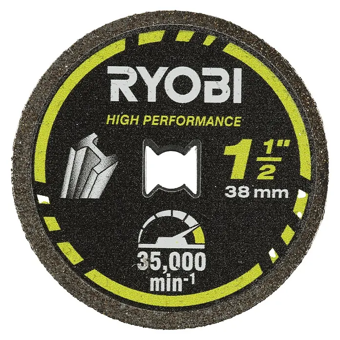 Ryobi Trennscheibe RAR303 Twist-Lock - Durchmesser Scheibe: 38 mm - Ryobi Hochleistungs-Trennscheibe, 1 1/2 Zoll Durchmesser, 35.000 min-1, ideal zum Trennen von Metall und Stein.