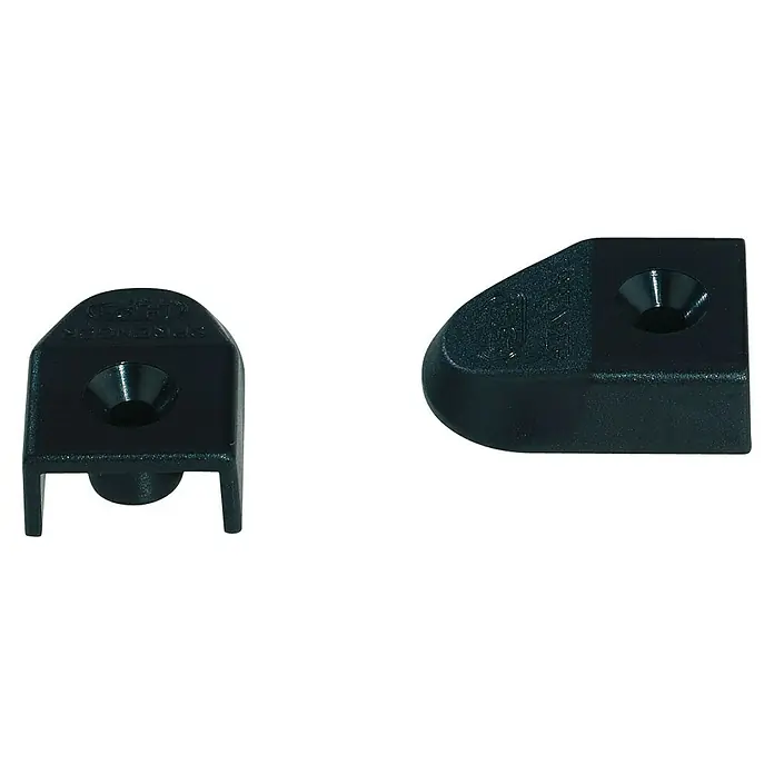 Sprenger Endstück - Passend für: Sprenger Genuaschiene 20 x 3 mm, Montageart: Aufschieben, 2 Stk. - Schwarze Gerätefüße aus Kunststoff, ideal für Möbel und Geräte, die einen sicheren Stand benötigen.